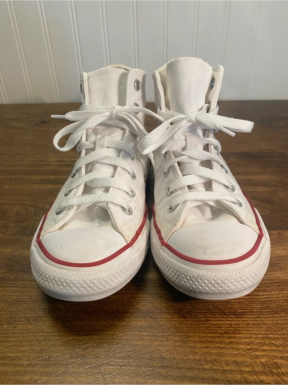CONVERSE - Kids' White High-Top Canvas Sneakers - Size: Youth US 3